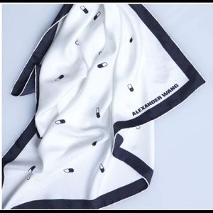 Silk square motif scarf